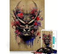 Oni Samurai No Jigsaw Puzzles for Adults1000 Pieces Recall Upgrade Peaceful Time Tight Cut Santa Wish List (50x75cm)