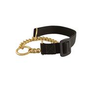 Onie Canine Brass Half Check Training Collar - UK Made Dog Collar (Small)