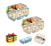 Onigiri Mold,6 in 1 Triangle Sushi Making Kit,Portable Rice Ball Mold Once Quickly Making 6 Pcs Onigiris,Multifunctional Sushi Kit (Blue+Beige)