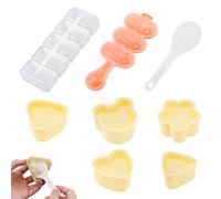 Onigiri Mold Set, Funny Musubi Press with Rice Spoon Non-Stick Japanese Sushi Making Kit for Kids Lunch Bento