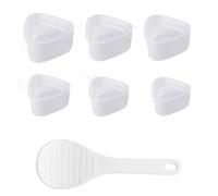 Onigiri Moulds,6 Pcs Triangular Sushi Mould 3 Large and 3 Small, with 1 Rice Spoon,Triangle Onigiri Maker Mold DIY Rice Ball Mould Transparent Bento Accessories for Restaurants,Japanese Cuisine,Home