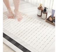 Onihan Shower Mat Non Slip Anti Mould,Bath Mat Non Slip for Shower Bath,Nonslip Bathmat for DIY Cut,Machine Washable,Shower for the Elderly and Children (White, 90 x 40 cm (Rectangular))
