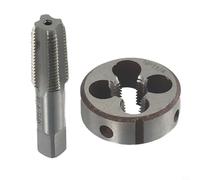 Oniissy 1/4-18 NPT Metric Tap & Die Set - HSS Straight Fluted Machine Thread Right Hand Screw Tap - Round Threading Die - Professional Threading Tool