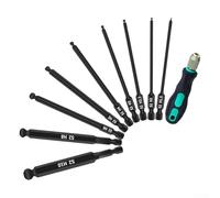 Oniissy 100mm Ball End Hex Bit Set, 9pcs Magnetic Screwdriver Bits, 1/4 Inch Hex Shank, Allen Wrench, Furniture Assembly