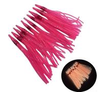 Oniissy 10pcs 80mm Luminous Octopus Lure for Trout Fishing, Soft Squid Crankbait with Long-Range Projection, Rubber Glow-in-the-Dark Baits for Freshwater and Saltwater(Pink)