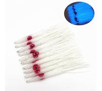 Oniissy 10pcs 80mm Luminous Octopus Lure for Trout Fishing, Soft Squid Crankbait with Long-Range Projection, Rubber Glow-in-the-Dark Baits for Freshwater and Saltwater(White)