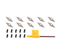Oniissy 10pcs Carbide Inserts, Carbide Wood Turning Inserts, 10 * 30mm With Screws For Wood Lathe Turning Tool, for Lathe Tools, Planer, DIY Woodworking
