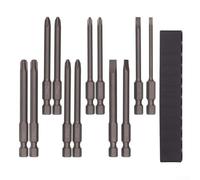Oniissy 12Pcs 75Mm Magnetic Flat Slotted Phillips-Cross Head Screwdriver Bit Set 1/4” Hex Shank For Impact Power Tool SL3 SL4 SL5 SL6 PH1 PH2 PH3