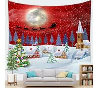 Oniissy 150 * 100cm/40 * 60in Tapestries Christmas Christmas Wall Decor Brand New, Christmas Snow Tapestry Scenery Xmas Tapestry Party Home Christmas Wall Decor(C)