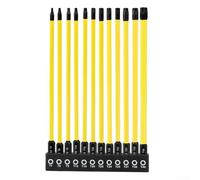 Oniissy 150mm Extended Magnetic Torx Star Screwdriver Bits Set with Hole, T7-T40 Alloy Steel 1/4 Hex Shank for Electric Hand Drill Tools, 12 Pieces Black Yellow