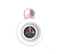 Oniissy 15X Macro Lens And LED Ring Light Combination,For Smartphones,Rechargeable Dimming,For Phone Camera,2800-6500K Phone Ring Fill Light Lens,Vlog(for PINK)