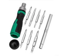 Oniissy 16-in-1 Magnetic Ratchet Screwdriver Set with Cross, Slotted, Square, for Torx and Hex Bits, Ergonomic Non-Slip Handle, Integrated Bit Storage, Chrome Vanadium
