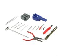 Oniissy 16-Piece Watch Repair Tool Kit with Link Pin Remover, Opener, Spring Bar Tool, Double Headed Nylon-Steel Hammer, for Screwdrivers, Fine Nosed