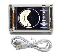 Oniissy 2.4 Inch HD LCD Music Spectrum Rhythm Level Indicator with 13 Display Modes, Analog VU Meter for Signal Analysis and Audio Testing, USB Powered with Built-in
