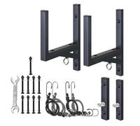 Oniissy 2 Rack Side-Mount Trailer Ladder Rack with 300 lbs Capacity, Triangular Support Structure, Rubber Pads and Adjustable Bumpers for Enclosed Trailers, Vans and