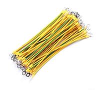 Oniissy 20PCS BVR Solar PV Ground Wire with Terminals 10/12/14 AWG Yellow Green Flexible Copper Ground Cable for Solar Photovoltaic Systems(14AWG-20CM)