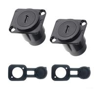 Oniissy 2pcs Type-C Female Panel Mount Connector Thru Coupler Module with Dust Cover for Internet Access Outlets, Copper Alloy Construction, 5Gbps High-Speed Data Transmission and Charging(Black)