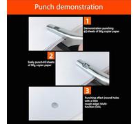 Oniissy 3-10mm Handheld Round Single Hole Punch Adjustable Manual Hole Puncher for Paper ID Cards Photos Edge Banding with Depth Stopper Metal Construction Silver(10mm)