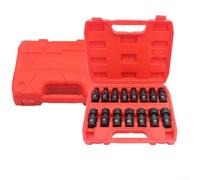 Oniissy 3/8 Inch Drive Swivel Socket Set Metric 6 Point 8-22mm Flexible Joint Sockets for Tight Spaces with 360° Motion and Spring-Loaded Ball Design