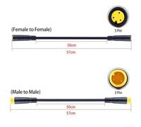 Oniissy 3 Pin Sensor Extension Cable for Electric For Bike Thumb Throttle and Gear Sensor - Waterproof Connectors for BBS01B and BBS02B Drive Conversion Kits(Male heads on both sides)