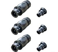 Oniissy 3-Pole Waterproof Female End Cap Connector for Betteri BC01, IP68 Rated, 25A 250V AC, 2+PE Contacts, for Single-Phase Inverter Connection Compatible with(3 Set)