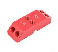 Oniissy 30/45/90 Degree Angle Drill Guide Jig Multi-Size Drilling Template Block for Angled Straight Holes Woodworking Hand Tool Set with 4 Drill Bits Aluminium Alloy(Red)