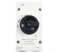 Oniissy 32A 4 POLE 1000VDC IP66 SOLAR/PV - TRUE DC ENCLOSED ROTARY ISOLATOR Switch,Switch Rotary Isolator Disconnector,Flexible 4 Pole Isolator Switch for Configurable Photovoltaic Systems