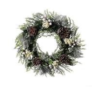 Oniissy 36Cm Christmas Wreath Red Fruit Pine Cone Decor - Door Hanging Rattan Wreath - Red Berry Pinecone Wreath - Farmhouse Front Door Decoration(2)