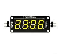 Oniissy 4 Digit 7 Segment LED Display Module With Clock Function, Diode And Continuity Tester 5V Power Supply, For TM1637 .h Library For Arduino(yellow)