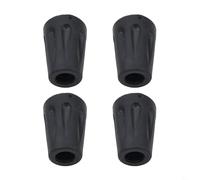 Oniissy 4 Pack Rubber Trekking Pole Tips Compatible with Walking and Hiking Poles 10mm Inner Diameter Black Ferrules for Cane Crutch Tip Ends