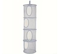 Oniissy 4-Tier Hanging Mesh Storage Basket for Kids Room - Foldable Breathable Organizer with Large Compartments, Multi-Purpose Toy & Clothing Storage,(Gray (Four Layers))