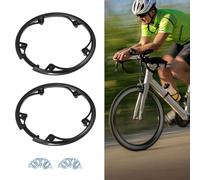 Oniissy 48T Crankset Cover for Chain Wheel Protection For - 2 Pack, 5-Hole ABS Protective Cover Compatible with Mountain and Folding Bikes, 9.5 cm, Black