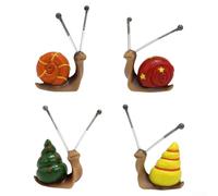 Oniissy 4Pcs Fairy Garden Animal Tiny Snails Statue, Miniature Snail Statues Mini Ornament Resin Cute Ornaments, for Outdoor Indoor Decor