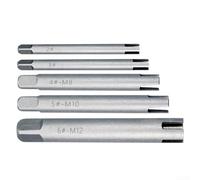 Oniissy 5 Piece Broken Tap Extractor Set M5 M6 M8 M10 Alloy Steel Screw Removal Tools 3-Claw Design Square Head for Hand Tools Workshop Equipment