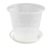 Oniissy 5pcs Orchid Pot with Saucers Plastic Clear Flower Plant Repotting Pot with Holes,For Plants Flower Nursery Pots for Orchid Repotting Indoor and Outdoor Use,19 * 16cm,16 * 14cm(19cm)