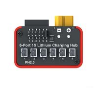 Oniissy 6-Port 1S for LIPO Charging Hub for B6neo, Supports PH2.0 and BT2.0 Connectors, Max 2A Output for LiFe Li-ion LiHV Batteries, Black Red ABS Module(PH2.0)