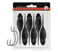 Oniissy 6pcs 10cm 100g Swimbait Tadpole Soft Lure with Long Tail, Sinking Wobbler for Freshwater Fishing, Compatible with Bass Trout Pike, TPE+Metal Material(Black)