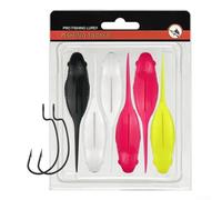 Oniissy 6pcs 10cm 100g Swimbait Tadpole Soft Lure with Long Tail, Sinking Wobbler for Freshwater Fishing, Compatible with Bass Trout Pike, TPE+Metal Material(Mixed colors)