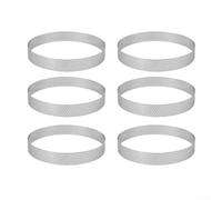 Oniissy 6Pcs Baking Tart Rings Set Oven Safe Perforated Design For Even Crusts Three Sizes 11Cm 12Cm 13Cm Dishwasher Safe For Pastry And Dessert Makers(12cm)