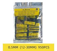 Oniissy 750/950Pcs O-For Ring Rubber Waterproof Watch Gasket Sealing Washer Set for Watch Repair, 0.5mm/0.6mm/0.7mm Thickness Black Replacement Parts(0.5mm(950pcs))