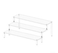 Oniissy Acrylic Display Stand Organizer, Clear 3-Tier Shelf Risers for Perfumes Cosmetics Cupcakes Collectibles Desserts Display, Transparent Ladder Rack(30cm 3rd layer)