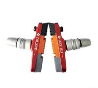 Oniissy Aluminum Alloy V Brake Pads 55mm for Mountain For Bike - Tri-Color Brake Compatible with Aluminum Rims Under 20 Inches, All-Weather Rubber, Forged(Red)