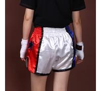 Oniissy Anotherboxer Unisex Muay Thai Boxing Shorts with Elastic Waist for MMA Kickboxing Training and Fighting Sports, Breathable Polyester Fabric(White)