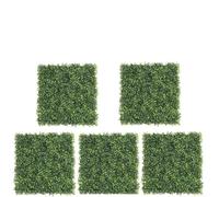 Oniissy Artificial Grass Wall Panels 5 Pack, UV-Resistant Synthetic Lawn for Indoor and Outdoor Decor, 10" x 10" Green Plastic Milan Lawn Backdrop for Garden, Patio,