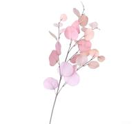 Oniissy Artificial Leaves Stems,3Pcs Faux Eucalyptus Single Branch Simulation Silver Dollar Foliage Plant Light Blue Silk Flower Bush for Home Wedding Vase Bouquet Filler Decor(Pink)