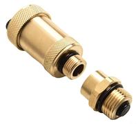 Oniissy Automatic Air Vent Valve Quick Vent Brass Heating System with Shut-Off Valve 1/2 3/8 Inch DN10 DN15 110°C 10 Bar Pressure Rating Golden Radiator Vent(ZH-3/8 * 1/2)