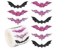 Oniissy Bat Wall Stickers,Waterproof Bat Attack Sticker Decal Halloween Decoration Window Décor, Party Decorations,Glitter Bat Accents,Holiday Celebration Decor(Pinkish)