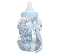 Oniissy Candy Bottle Baby Shower, Mini Box Fillable Feeder Style with Bear for Party Favors Holy Communion Supplies Boy Girl Newborn Infant Baptism Christening Birthday Decoration(35 * 18 Blue)