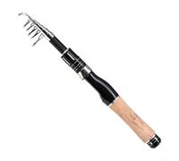 Oniissy Carbon Fiber Fishing Rod for Casting Spinner Pocket Use, 1.6/1.8/2.1m Telescopic Design with Shrink Length 31-37cm, Lightweight and Portable, Stainless Steel((160 in black))