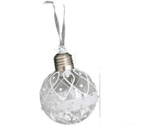 Oniissy Christmas Luminous Transparent Ball Ornaments Set of 4, Glow-in-the-Dark Plastic Holiday Decorations with Snow Scene Design for Christmas Tree, and(C)